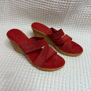 Red Wedge Sandals